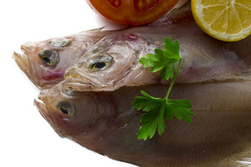 Fresh fish with lemon and parsley