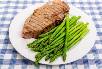 Strip Steak with Fresh Asparagus