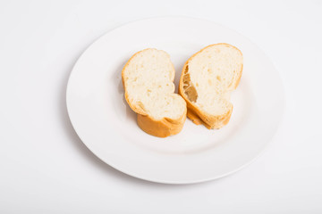 Fototapeta na wymiar Two Pieces of French Bread
