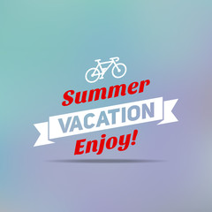 Retro summer vintage label on colorful background