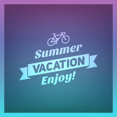 Retro summer vintage label on colorful background