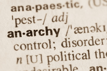 Dictionary definition of word anarchy