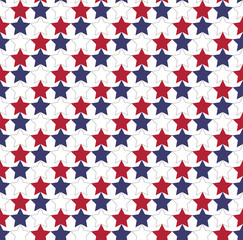 Seamless star pattern in official colors of USA flag