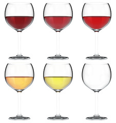 Glass of Wine 3D Set