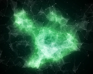 Abstract green nebula in space