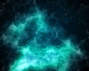 Green nebula in galaxy