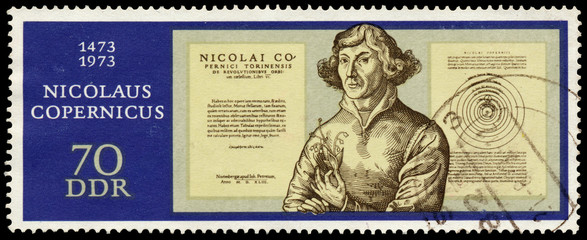 Stamp printed in Germany shows Nicolaus Copernicus