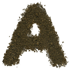 Alphabet of soil. Block capitals. Letter A