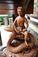 Traditional Thai style wood carving as one of 12 Zodiac