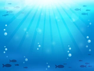 Stickers pour porte Pour enfants Ocean underwater theme background 2