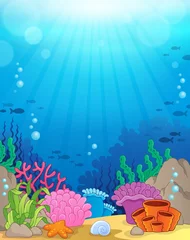 Rideaux velours Pour enfants Ocean underwater theme background 3
