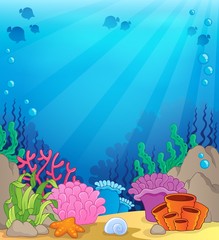 Fototapeta na wymiar Ocean underwater theme background 4