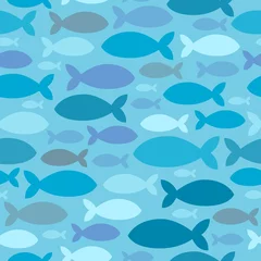 Wallpaper murals Ocean animals Seamless background fish silhouettes
