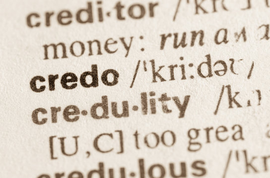 Dictionary definition of word credo