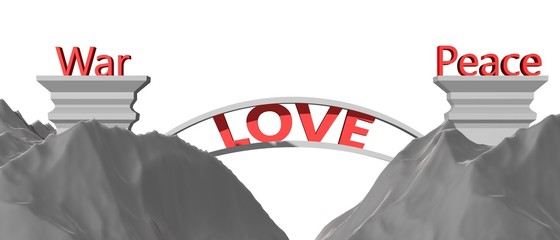 Liefde dicht de kloof tussen vrede en oorlog