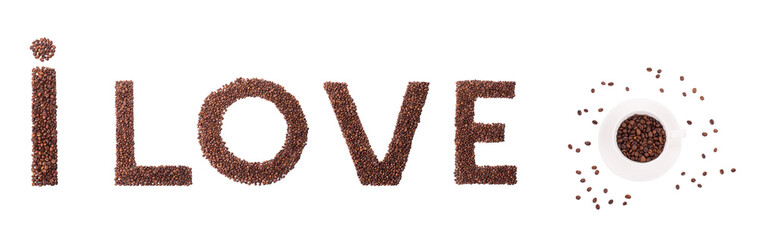 I love coffee beans sign.