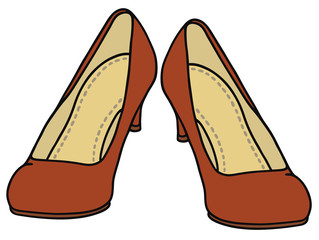 Hand drawing of a red pumps