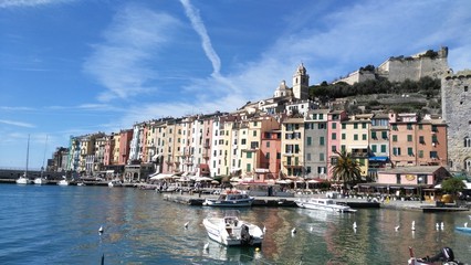 La palazzata di Portovenere, La Spezia, Italia