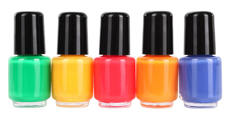 Nail polish colorful collection five colors variety