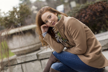Young red hair woman