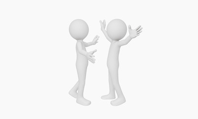 3d man open arms for hug