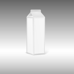 Blank grey juice or milk packaging with label.
