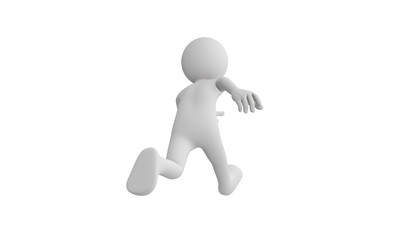 3d man run, Isolated on white background