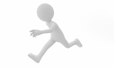 3d man run, Isolated on white background