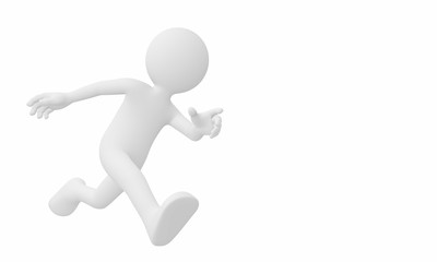 3d man run, Isolated on white background