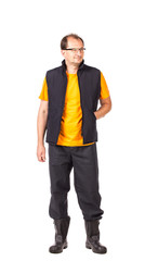 Fototapeta premium Worker in vest and glasses.