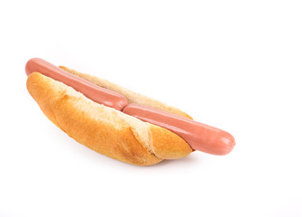 Close up of hot dog.