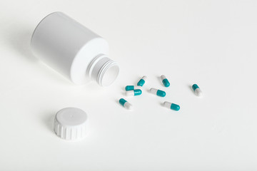 blue and white pills