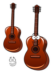 Fototapeta premium Classic acoustic guitar cartoon character