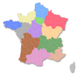 Carte finale des nouvelles régions françaises
