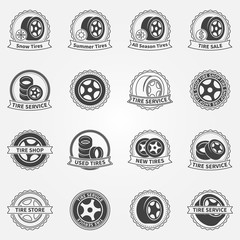 Tire vector emblems or labels © tentacula