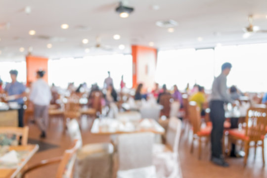 Blurred people in the cafeteria