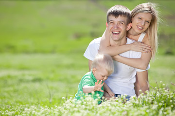Fototapeta premium Happy family in nature