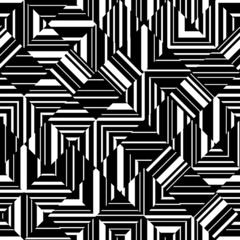 Black and white geometric seamless pattern. Abstract background