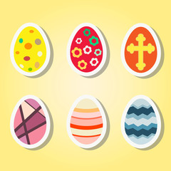 set of color icons with Easter eggs for your design