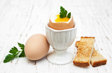 Fototapeta premium boiled eggs for breakfast