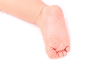 baby foot 9-12 year isolated in white background