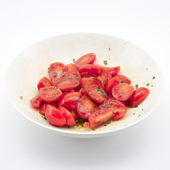 cherry tomatoes with basil and balsamic vinegar