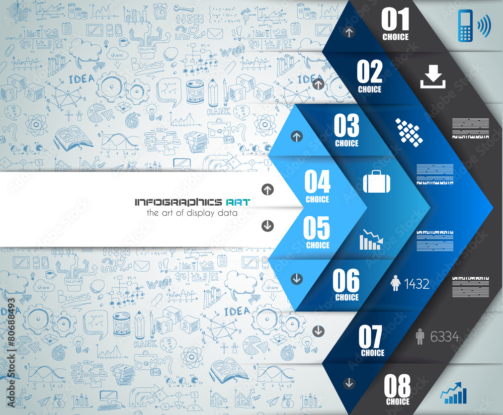 Poster infographic teamwork and brainstorming with flat style.