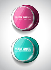Glass Banner with Abstract Shape and glossy effect