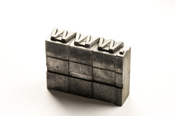 Internet www website by letterpress