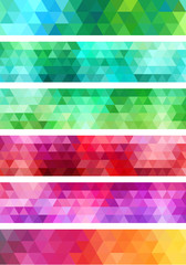 abstract geometric banner background, vector set