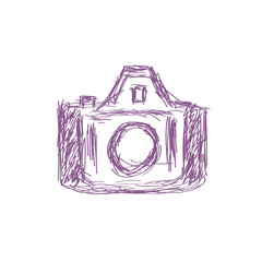 Vector illustration of a photo camera doodle icon