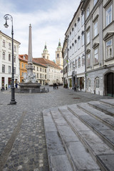 Fototapeta premium old street in Ljubljana in Slovenia