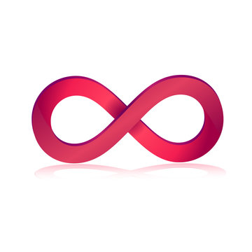Infinity symbol in pink 3d
