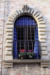 Fototapeta na wymiar barred window Ancona, Italy